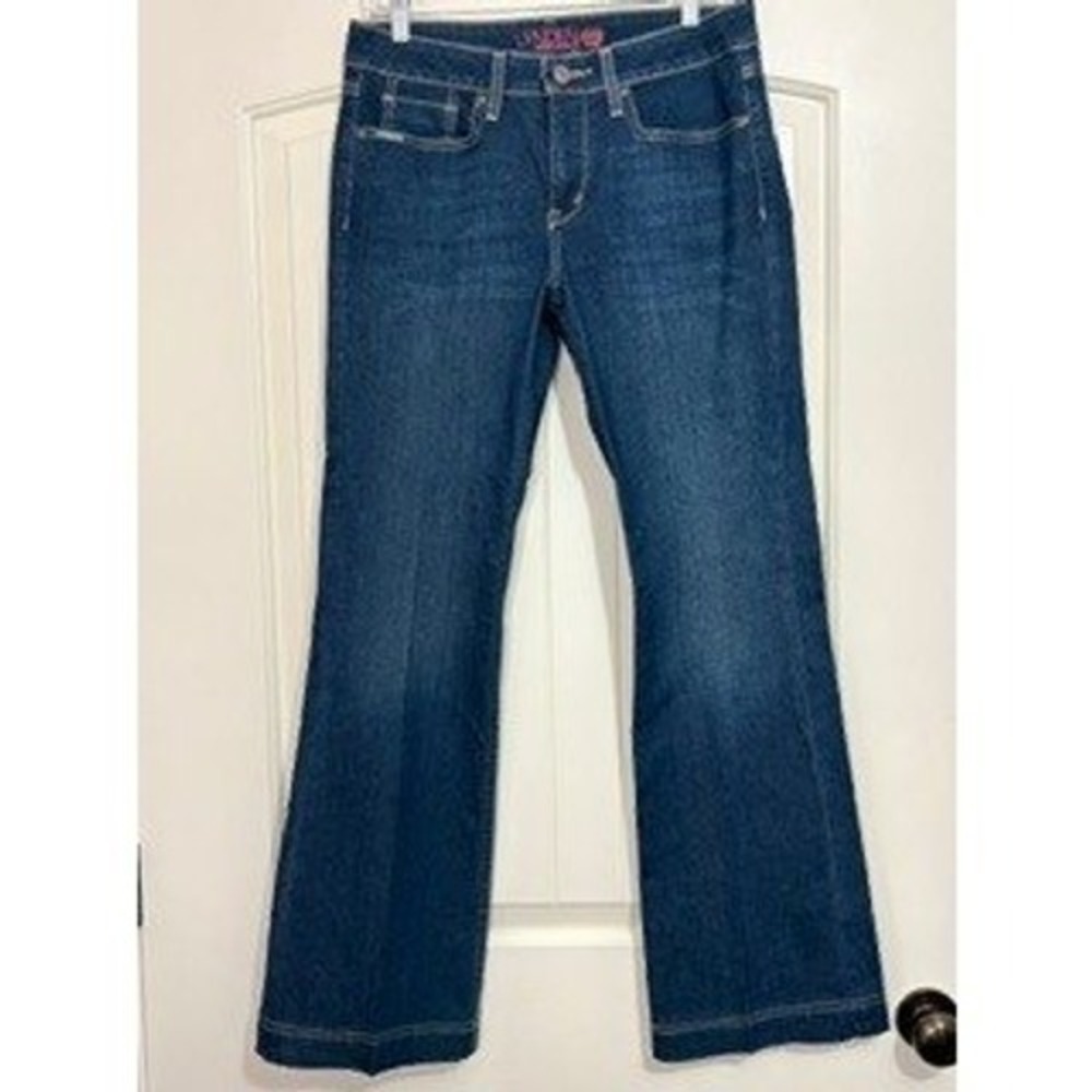 Cinch Lynden Women Dark Wash Trouser Flare Jeans Size 29/7 R Embroidered Pocket